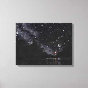 Starlit River i väntan på Scorpio: Canvas Uncroved