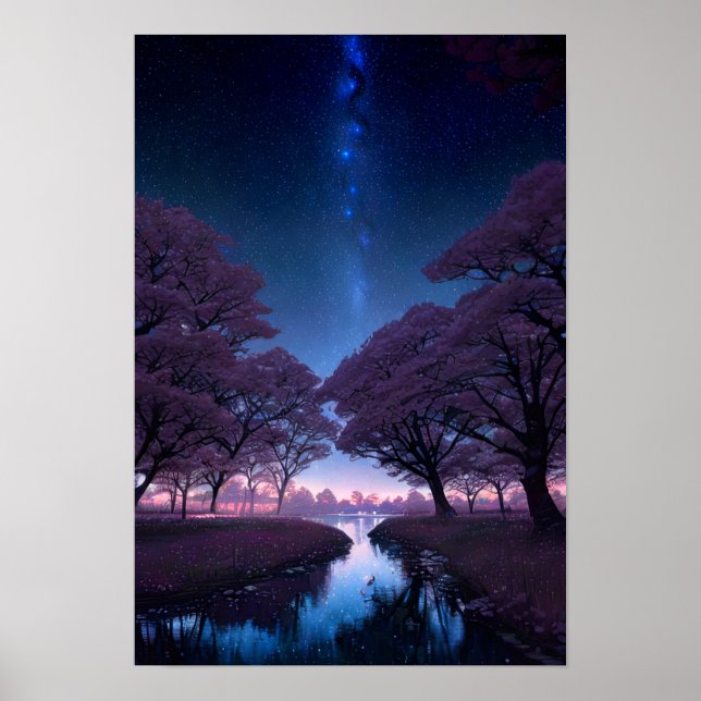 Starlit Sakura Park Poster (Framsidan)