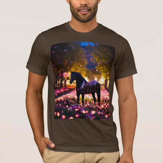 Starlit Stallion i en Blomsterträdgård T Shirt (Framsida)