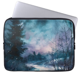 Starlit Väg genom frosten Laptop Fodral