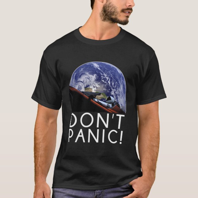 Starman är inte Panic Space och Mars Exploration H T Shirt (Framsida)