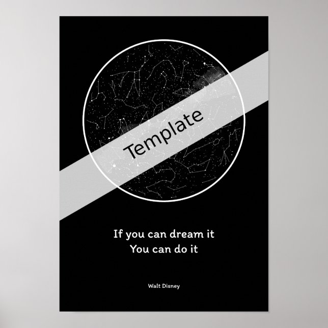 StarMap360 - A3-personligen himmel karta Poster (Framsidan)