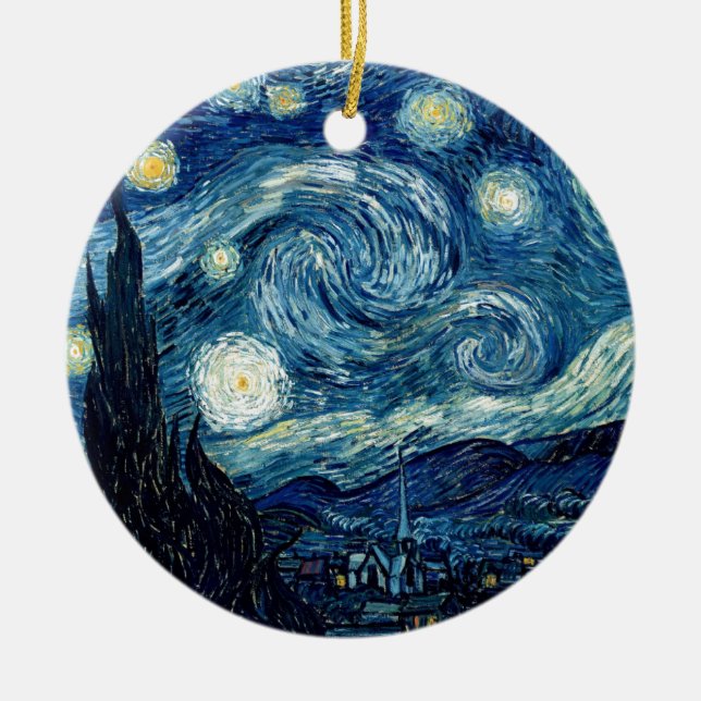 Starnatten av Vincent Van Gogh Julgransprydnad Keramik (Framsidan)