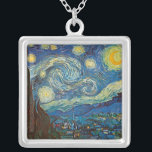 Starnatten av Vincent van Gogh Necklace Silverpläterat Halsband<br><div class="desc">Van Goghs mest kända målningar.</div>