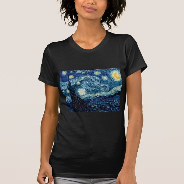 Starnatten av Vincent Van Gogh T-shirt (Framsida)