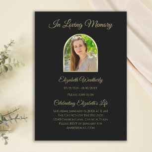 Starning Arch Firande of Life Memorial Service Inbjudningar