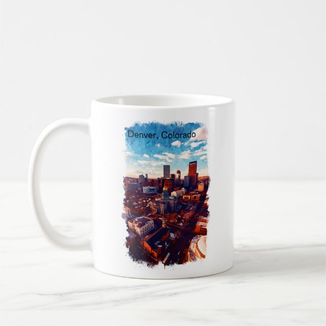 Starning Denver Colorado City View Kaffemugg (Vänster)