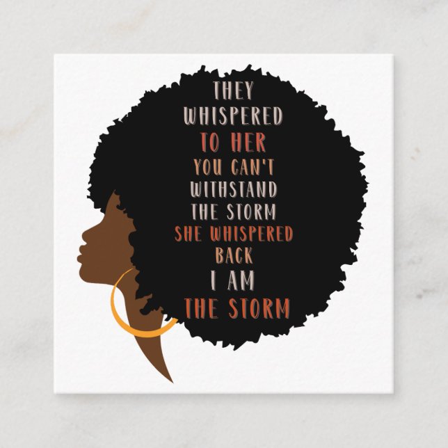 Starong Black Afro Woman Black History Tilläggskort (Framsida)