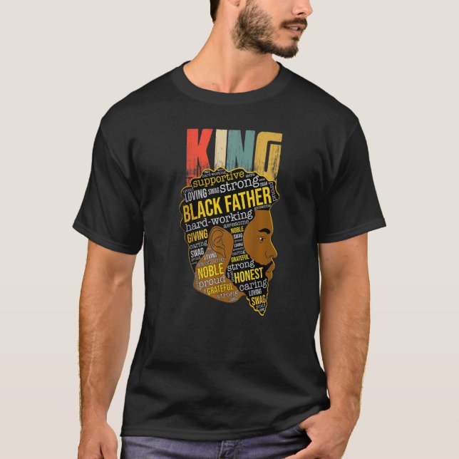 Starong Black Kung African American Natural Afro T Shirt (Framsida)