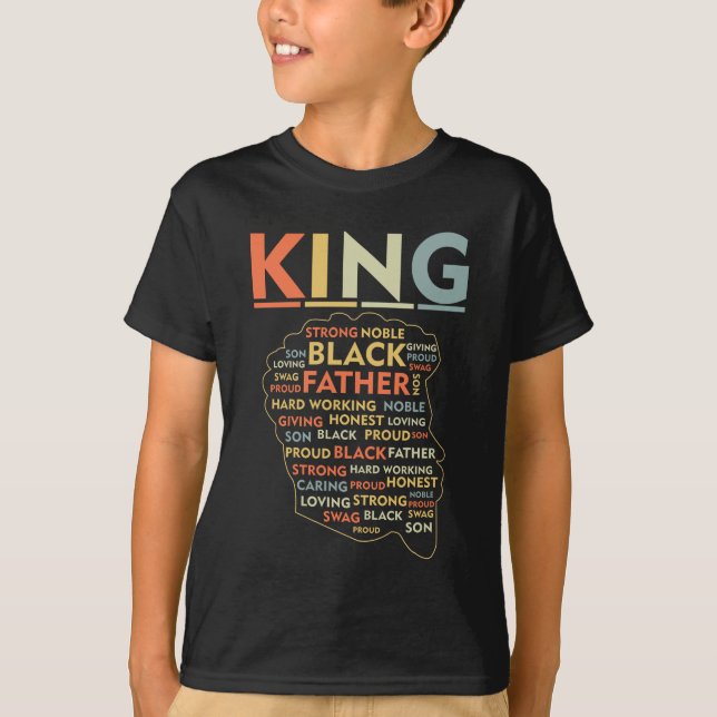 Starong Black Kung African American Natural Afro T Shirt (Framsida)