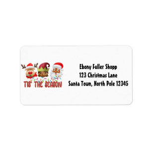 Starong Black Santa Melanin Chrismas Claus Manar Adressetikett