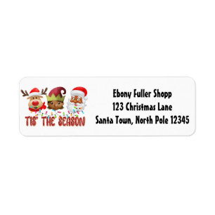Starong Black Santa Melanin Chrismas Claus Manar Returadress Etikett