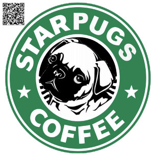 Starpug kaffe runt klistermärke