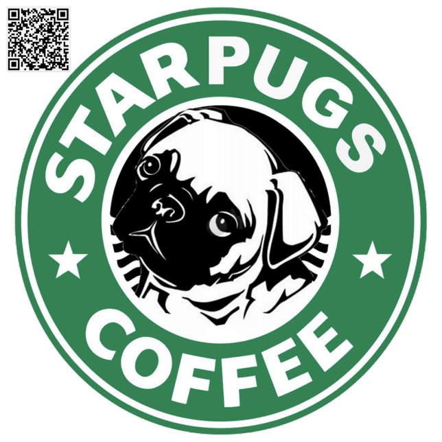Starpug-kaffe Runt Klistermärke (Skapare uppladdad)