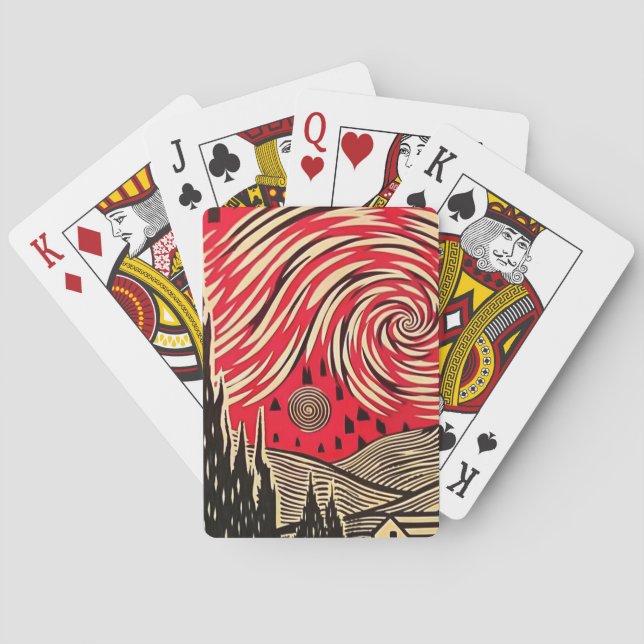 Starrinatten i BAUHAUS optiska illusion stil Casinokort (Baksidan)