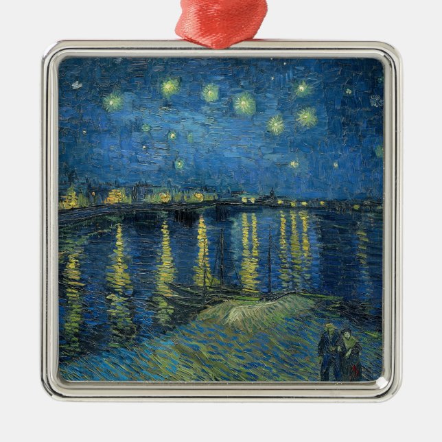 Starrinatten över floden Rhone (av van Gogh) Julgransprydnad Metall (Framsidan)