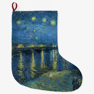 Starrinatten över floden Rhone (av van Gogh) Stor Julstrumpa