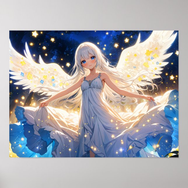 Starry Angelic Grace Etheral Beauty Poster (Framsidan)