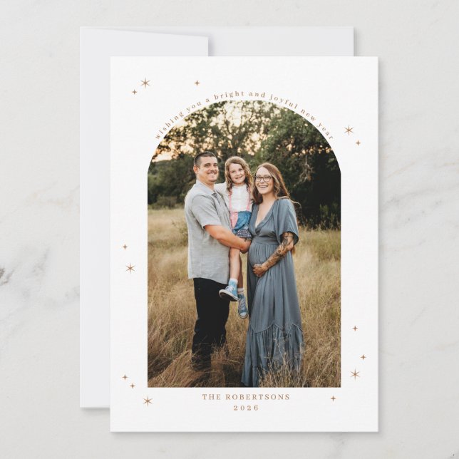 Starry Arch New Year Photo Julkort (Framsida)