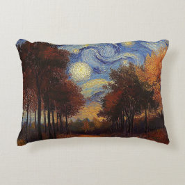 Starry Autumn Forest – Artistic Rectangular Pillow Prydnadskudde