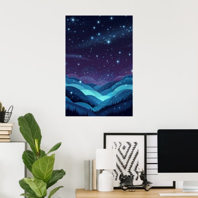 Starry Backe Natt Poster (Hemmakontoret)