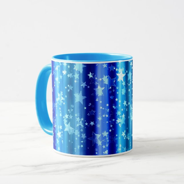 Starry Blue Decorative Design Mugg (Framsida vänster)
