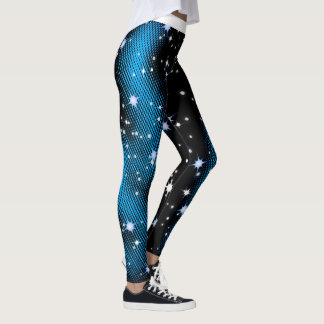 Starry Blue Dot Mönster på (Ditt Färg) Leggings