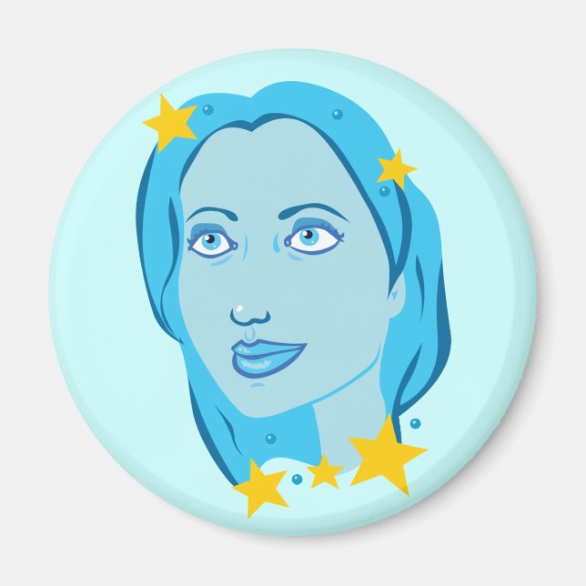 Starry Blue Girl Magnet (Framsidan)