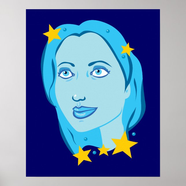 Starry Blue Girl Poster (Framsidan)