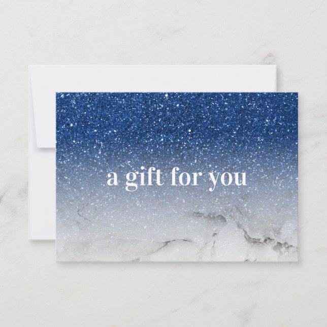 Starry Blue Glitter Ombre Marble Salon Boutique (Framsida)