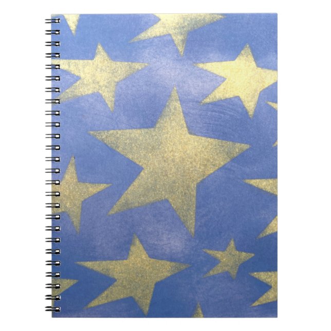 Starry Blue och Guld Anteckningsbok (Framsidan)