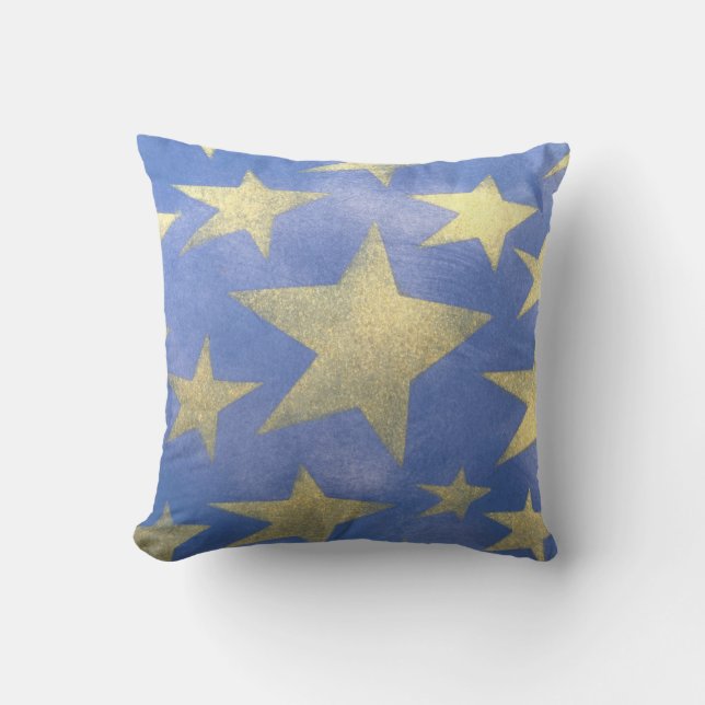Starry Blue och Guld Kudde (Framsida)