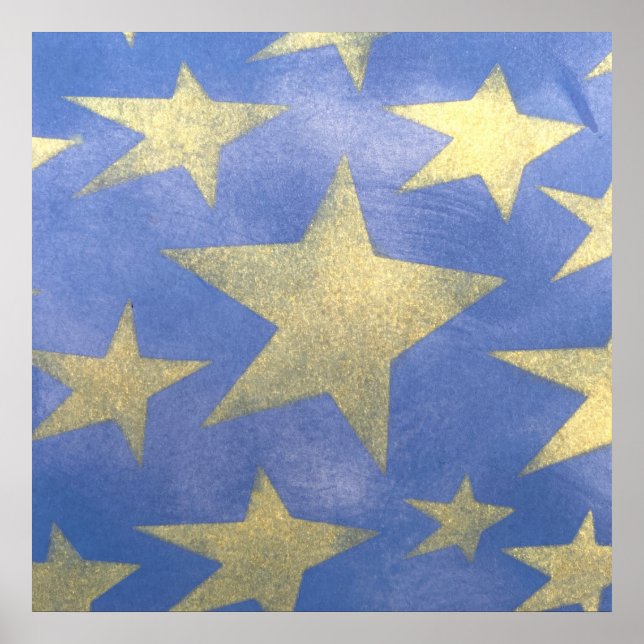 Starry Blue och Guld Poster (Framsidan)