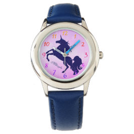 Starry Blue Unicorn på Rosa Armbandsur