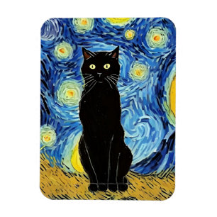 Starry Cat Night Magnet