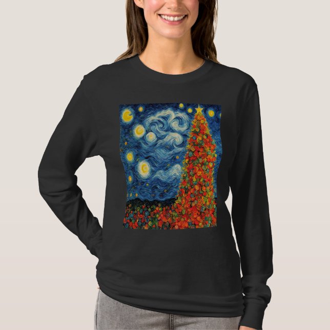 Starry Christmas Night #2 T Shirt (Framsida)