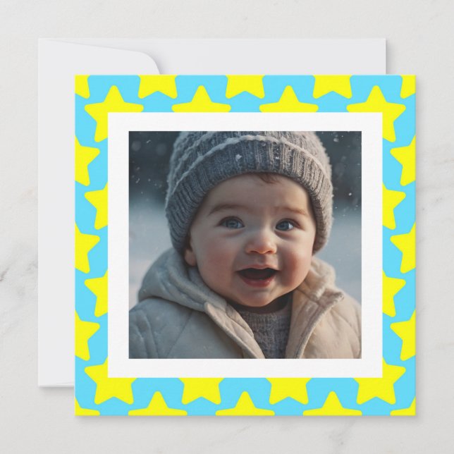 Starry Christmas Photo Card with Baby Personalized Julkort (Framsida)