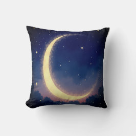 "Starry Crescent Måne Dekorativ kudde - Mysigt
