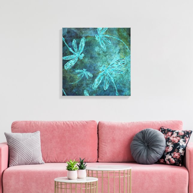 Starry Dragonfly Night Canvastryck (Insitu (Vardagsrum))