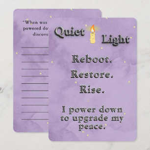 Starry Dusty Lavender och Candlelight Reset Quote Anteckningskort
