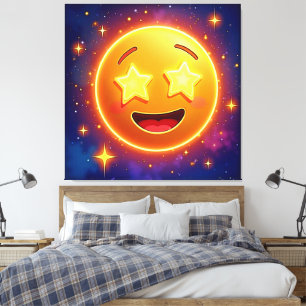 Starry-Eyed Emoji Joy Canvastryck