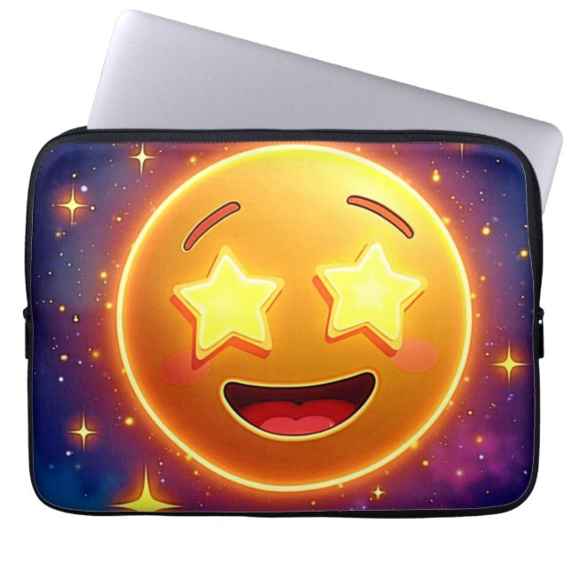 Starry-Eyed Emoji Joy Laptop Fodral (Framsidan)