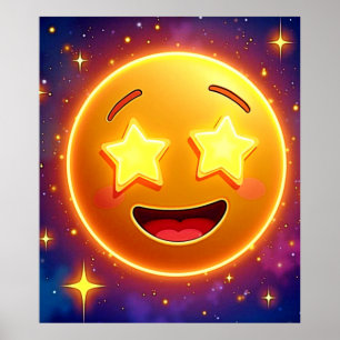 Starry-Eyed Emoji Joy Poster