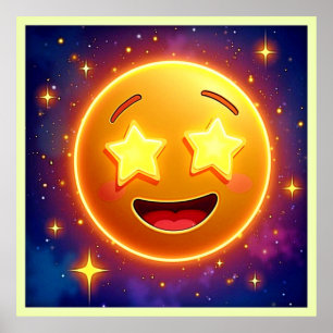 Starry-Eyed Emoji Joy Poster