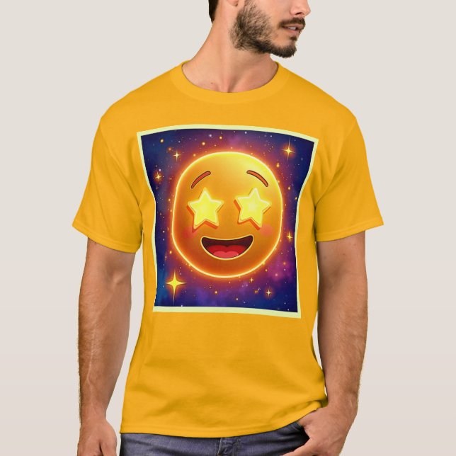 Starry-Eyed Emoji Joy T Shirt (Framsida)