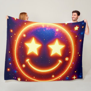 Starry-Eyed Glow Emoji Fleecefilt