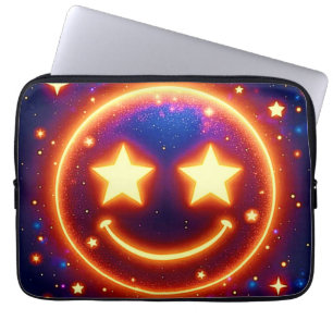 Starry-Eyed Glow Emoji Laptop Fodral