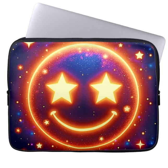 Starry-Eyed Glow Emoji Laptop Fodral (Framsidan)