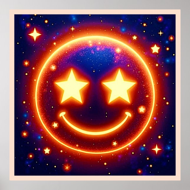 Starry-Eyed Glow Emoji Poster (Framsidan)