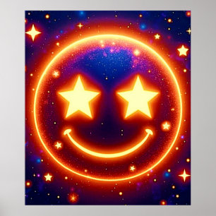Starry-Eyed Glow Emoji Poster